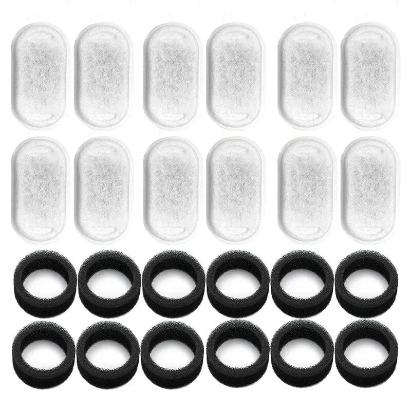 Replacement Filters for Cat & Dog Water Fountain – Activated Carbon & Sponge Set