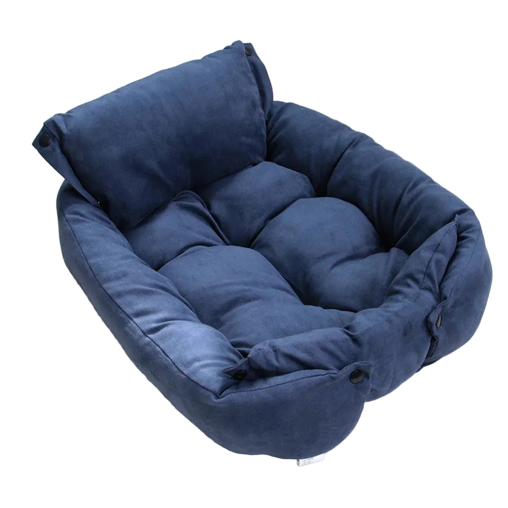 Blue pet bed on a white background